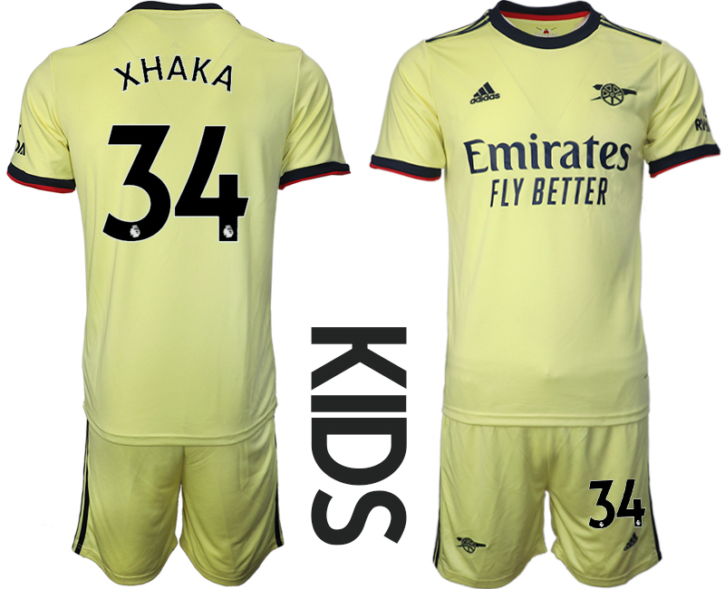 Youth 2021-2022 Club Arsenal away green #34 Soccer Jersey->customized soccer jersey->Custom Jersey
